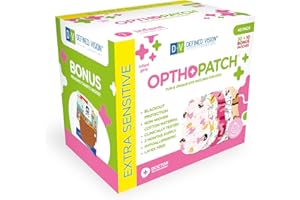 Opthopatch Extra Sensitive Adhesive Eye Patch for Girls Infant 40 Pack Series I + Rewards Chart
