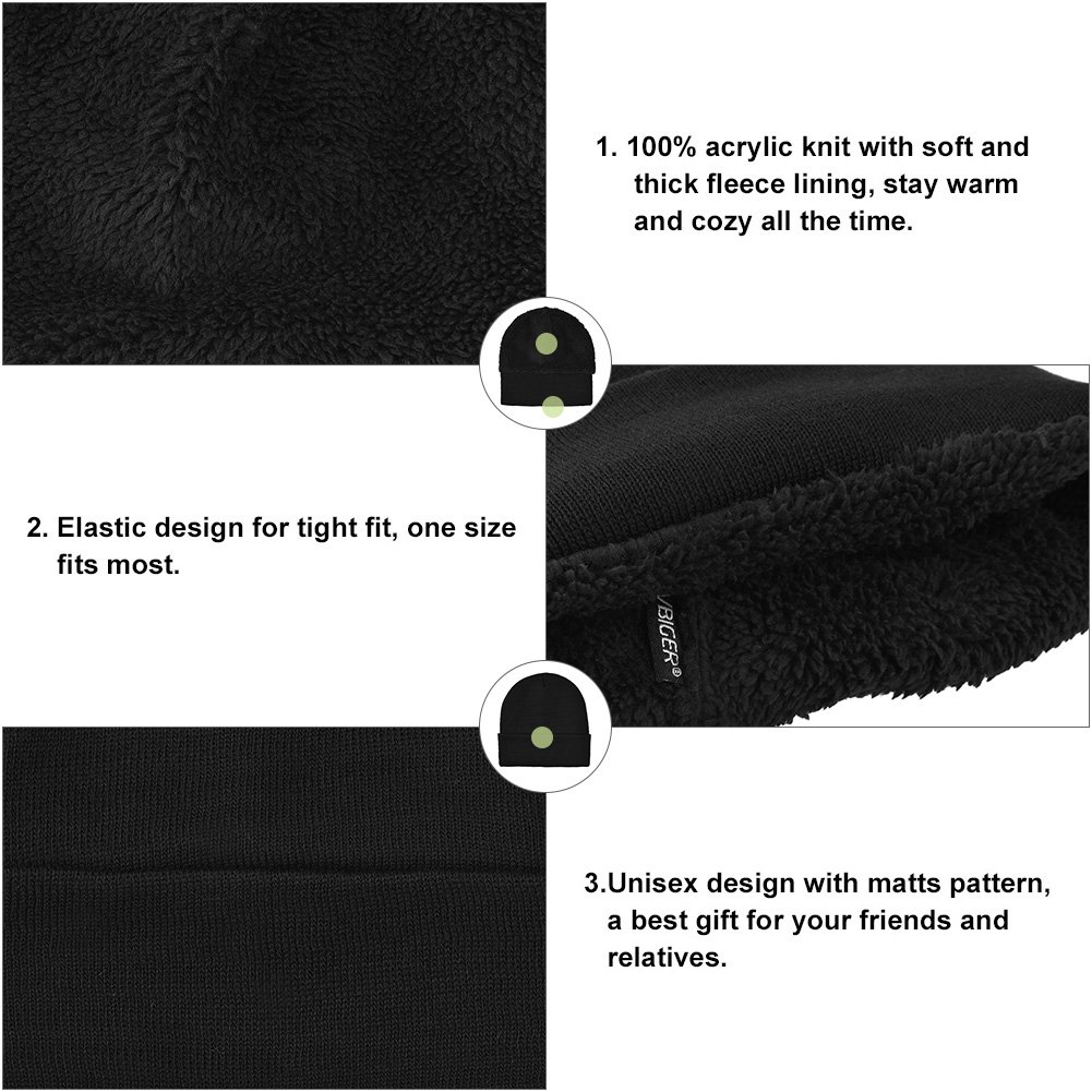 Vbiger Wintermütze Herren Mütze Touchscreen Handschuhe Beanie Warme Mütze Strickmütze Winterschal Herren mit Fleecefutter