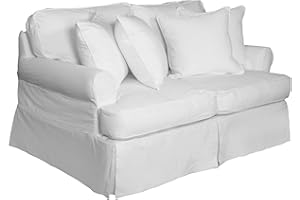 Sunset Trading Horizon Loveseat - Slip Cover Set Only - Warm White