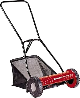 Einhell Hand-Rasenmäher GC-HM 40 (für bis zu 250 m², Mähspindel mit 5 Stahlmessern, 4-stufige Schnitthöhenverstellung 15 - 35 mm, Grasfangkorb)