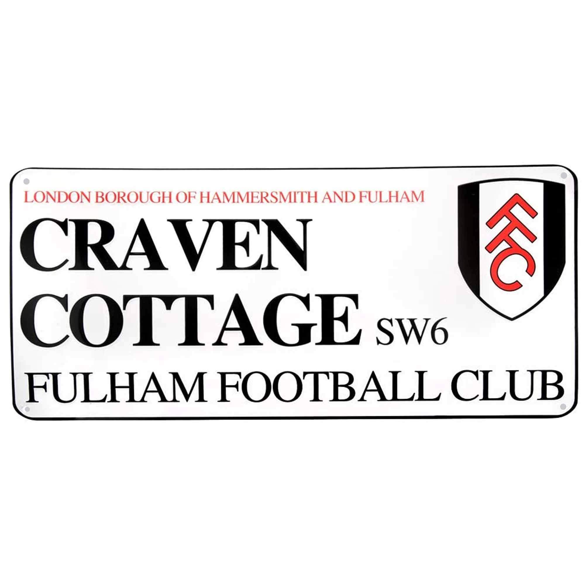 Fulham FC Craven Cottage Official Stadium Metal Street Sign (40cm x 18cm)