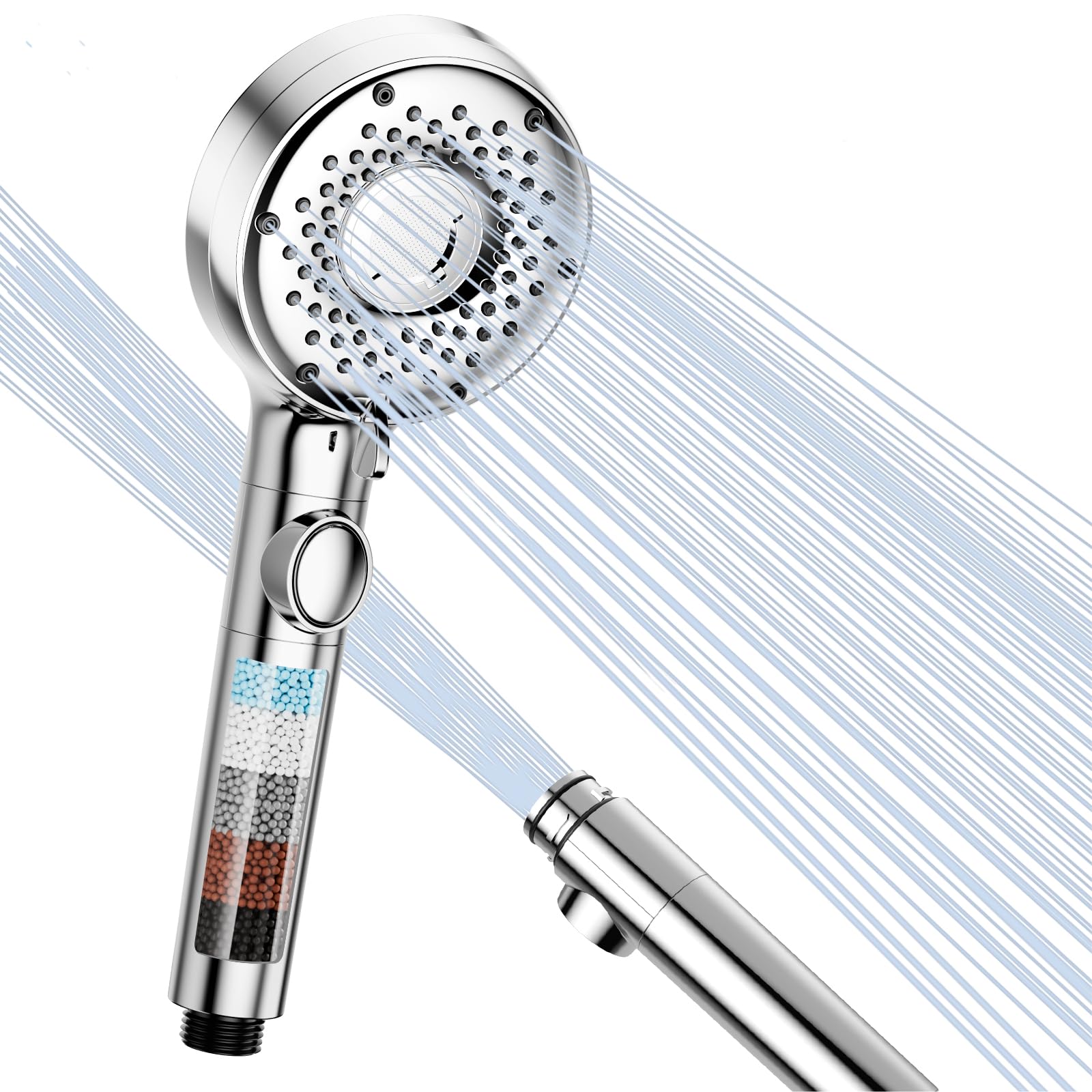 Luxear Duschkopf mit Filter, 5+1 Strahlarten Hochdruck Brausekopf Dusche