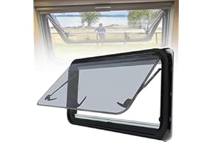 Aluminum Alloy Sliding Window, Suitable for RV & Yacht Window Modification, Double-Layer Vacuum Glass with Sunshade, 70° Open