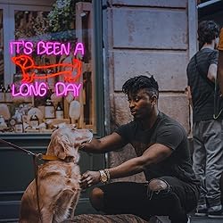 LIUOZHTEA Dimmable Dog Neon Sign Pink It’s Been A
