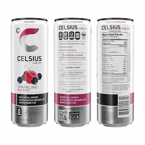 CELSIUS SPARKLING WILD BERRY 12OZ