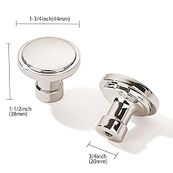 ZAUYX 10 Pack Polished Nickel Cabinet Knobs 1-3/4