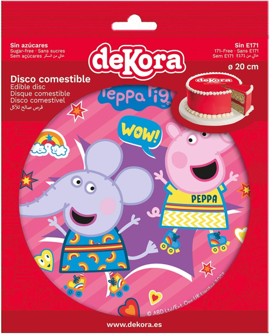 Dekora - Peppa Pig Birthday Cake Topper, Edible Disc - 20 Cm, 236044, Pink - Image 4