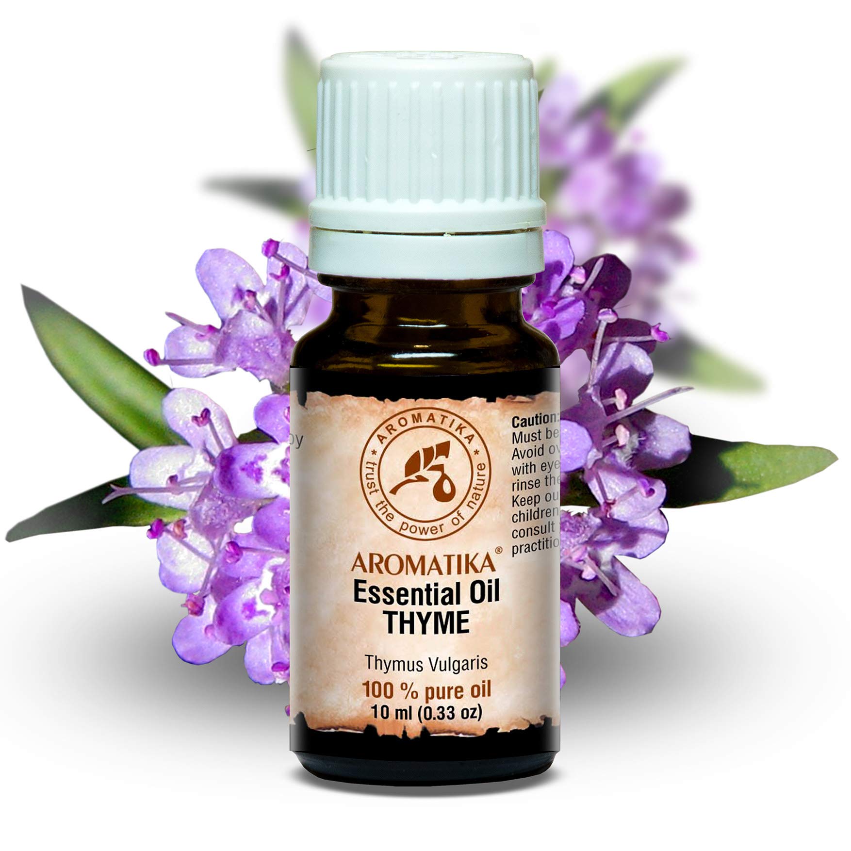 Thyme Essential Oil 0.34 Fl Oz (10ml) - Thymus Vulgaris - Aromatherapy - Homefragrance - Pure Thyme Essential Oils for Skin Care - Diffusers - Relaxation - Calming