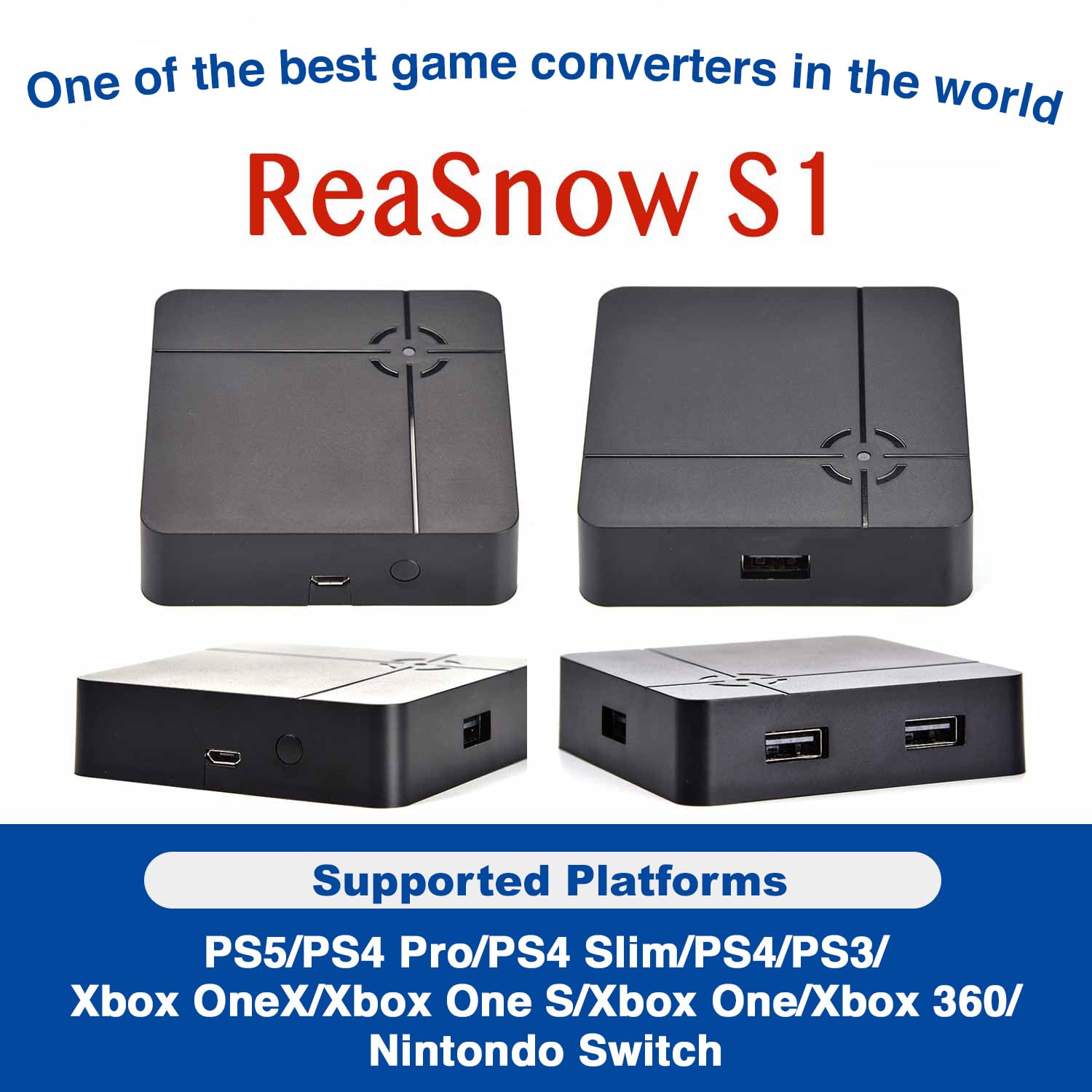 Cross Hair S1 Controller Emulator Gaming Converter Adapter with Anti-Recoil/Continuous fire Macro Xbox Series X/S, Xboxone, Xbox360, PS5, PS4, PC