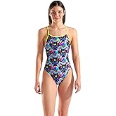 Arena Womens Arena Performance Women's Multi Chameleons Lace Back Swimsuit Sports Bathing Suit