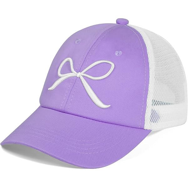 Unisex Purple Embroidered Bow Tie 100%Cotton Adjustable Fit Classic Baseball Cap Coquette Bow Dad Cap, Cute Bow Hat, Sparkling Bow, Aesthetic  main image 4
