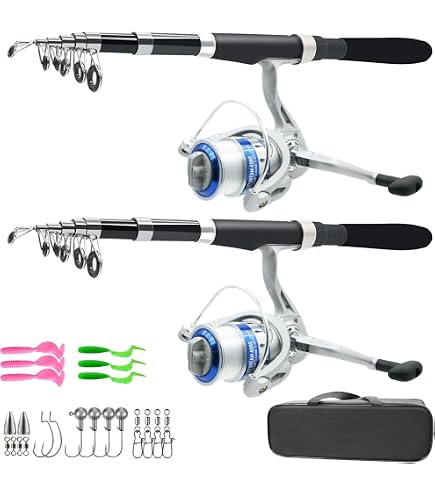 amazon shimano fishing pole reel kit collapsible Combo, 6.9ft 2Pcs Telescopic Rods Set, Carbon Fiber Fishing Rods, 2PCS Spinning Set with Carrier Bag Freshwater Fishing Rod and Reel Combos Kits (2.1M/6.89FT) : Sports & Abu Garcia IKE Travel FIsh Size:1-1/5oz 5pcs