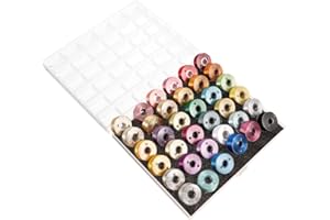 Alipis Metallic Embroidery Thread Gold and Silver Silk DIY Embroidery 0.78 Inch Spools Colored Glitter