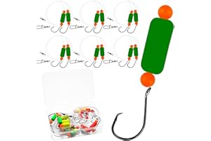 VIPFISH Pompano Rig Saltwater Surf Fishing Rigs – Double Drop Leader Rigs with Hooks, Floats, Beads & Snap – Easy Pre-Tied Terminal Tackle for Pompano, Whiting, Redfish