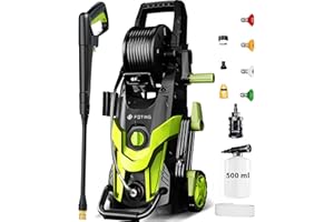 FOTING Pressure Washer 4500 PSI Electric Power Washer with 4 Quick Connect Nozzle & Foam Cannon&Inlet Hose&Filter, 3.2 GPM Hi