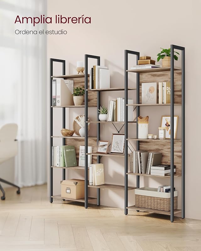 Librería, con 14 Estantes, Marco de Metal, 158 x 24 x 166 cm
