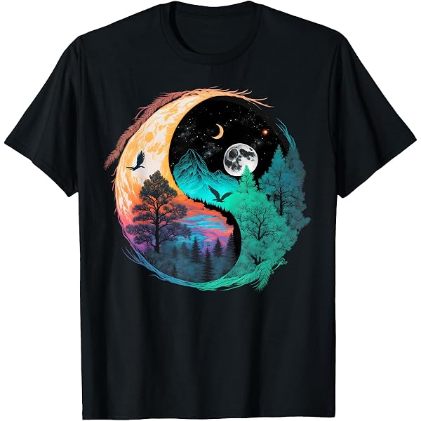 Amazon.com: Blue And Yellow Yin Yang, Colorful Yin Ynag Shirts For