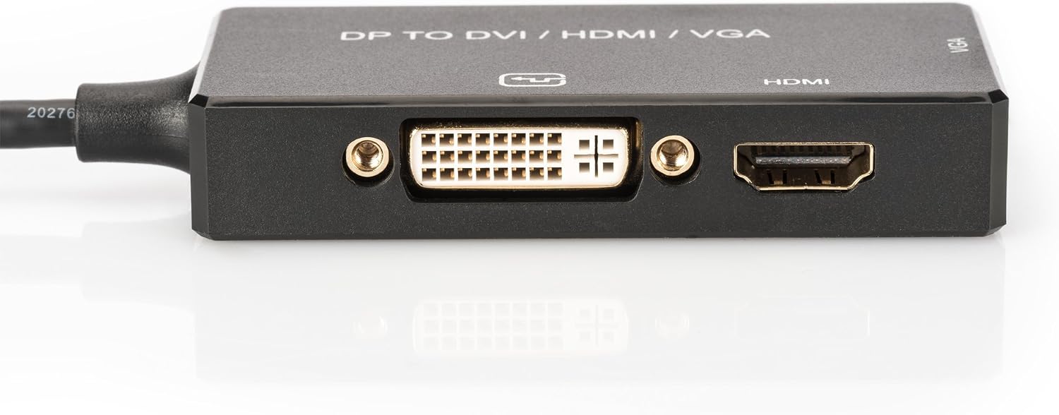 DIGITUS DisplayPort Graphics Adapter DP to DVI-D + HDMI + VGA 4K Ultra HD 30Hz Black, 28.5 cm - Image 3