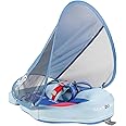 Mambobaby Baby Pool Float with Canopy & Tail Non-Inflatable Solid Baby Swim Float for Infants Toddlers 3-24 Months Upgrade Soft Waterproof Skin-Friendly Material Infant Swimming Float