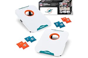 Wild Sports NFL Pro Football All-Weather Cornhole Set - Travel Bean Bag Toss Set Includes 8 Bean Bags
