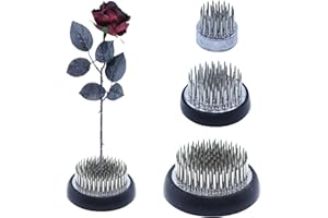 YGBRIDGE Stainless Floral Frogs Kenzan, Round Metal Flower Frog Vase Arranger Pin Holder for Ikebana, DIY Flower Craft Arrangements, Set of 3 (Silver)