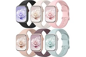 HEARTBOOM 6 Pack Sport Bands Compatible with Apple Watch Bands 38mm 40mm 41mm 42mm 44mm 45mm 46mm 49mm for Women Men, Soft Wristband Silicone Sport Strap for iWatch Bands Series 11 10 9 8 7 6 5 4 3 2 1 Ultra SE