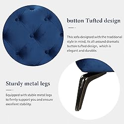 Merax Velvet Upholstered Sofa with Sturdy Metal