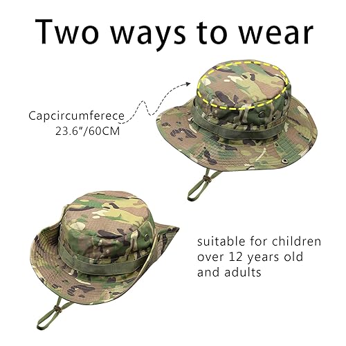 Military Tactical Boonie Hats for Men Women, Summer UV Sun
