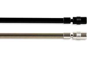 Rod Desyne CF03-18-2 Barrel Curtain Rod 7/16 Inch Dia 18-28 Inch-Black