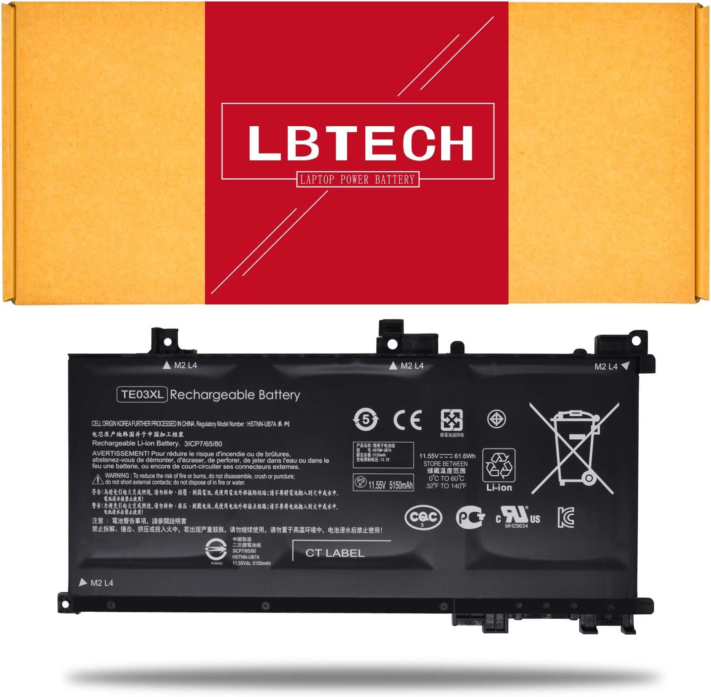 LBTECH Compatible TE03XL Laptop Battery Replacement for HP Omen 15-AX000 Pavilion15-BC000 Series TE03061XL HSTNN-UB7A 11.55V 5150mAh/61.6Wh
