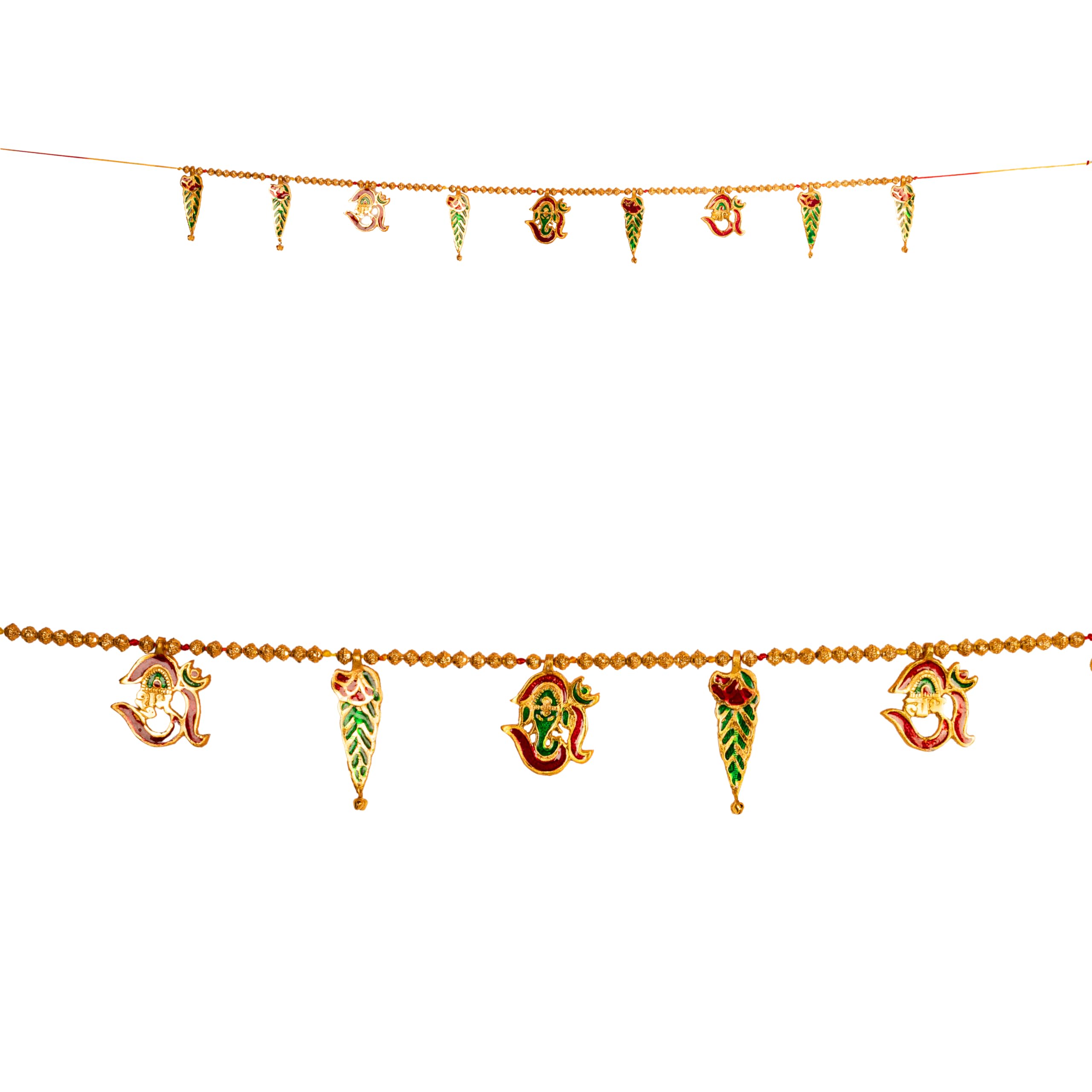 Metal Toran Bandanwar Door Wall Hangings Decoration Indian Traditional Home Decor Good Luck Charm Decoration & Gifting for Home Office Temple Pooja Festival (Design-2)
