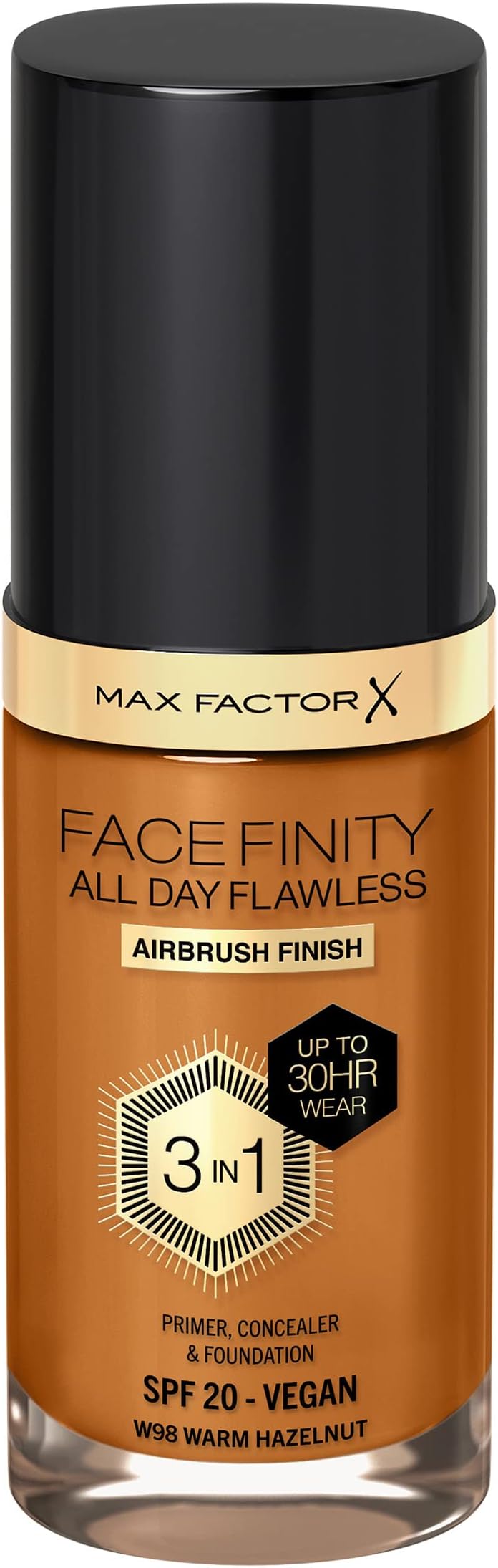 Max Factor Facefinity 3-in-1 Foundation SPF20 98 Warm Hazelnut 30ml