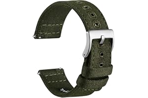WOCCI Watch Bands, Canvas Fabric, Quick Release, Compatible Watch Lug Width 18mm 19mm 20mm 22mm 24mm