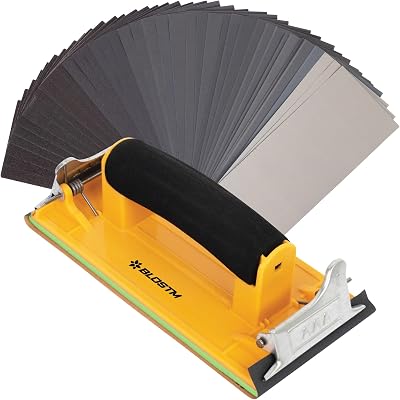 BLOSTM Sandpaper Assortment 48pc 120-7000 Grit with Sanding Block for Wood Walls