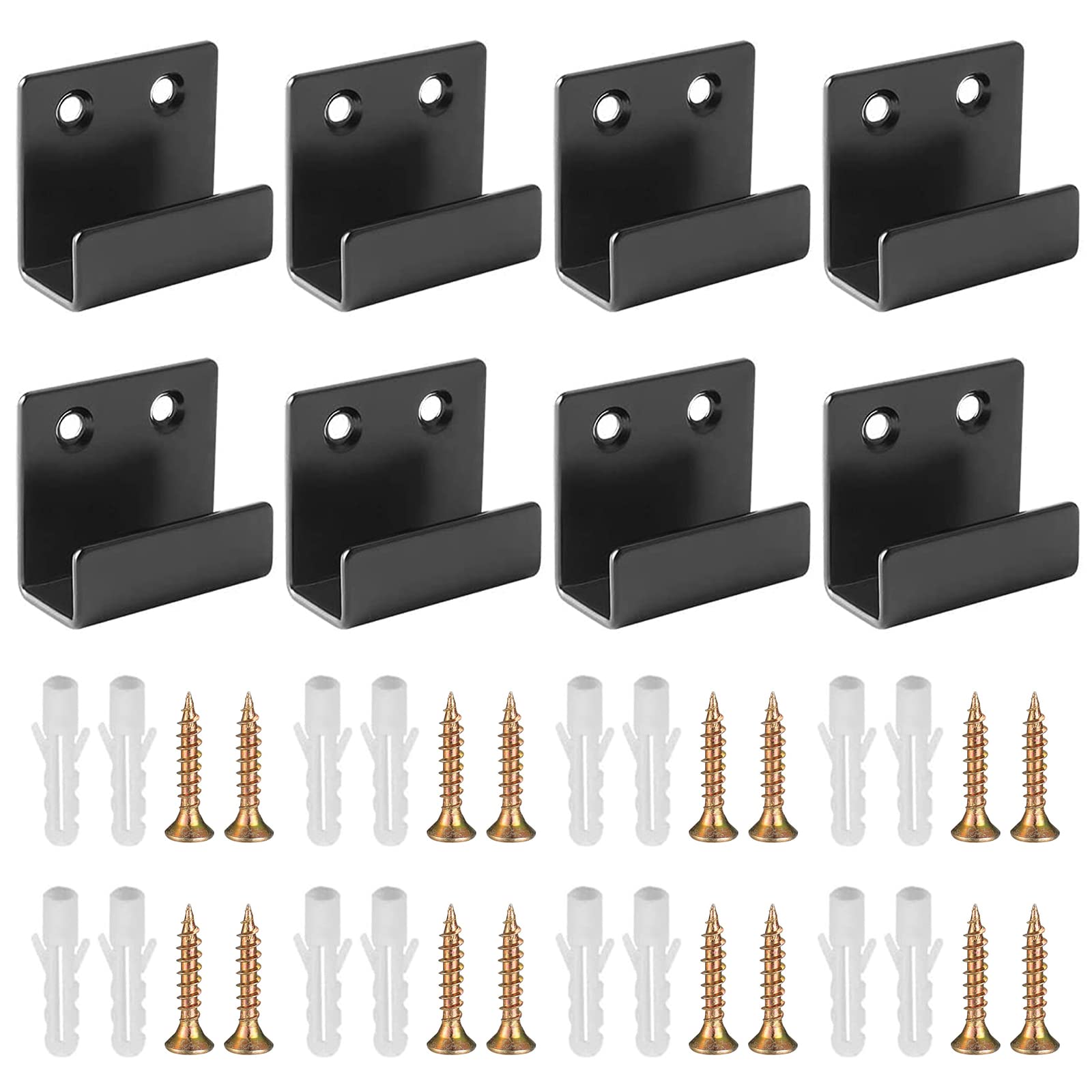 FYting Mirror Brackets,8 Pcs U Shaped Brackets Stainless Steel Bracket with Screw Expansion Tube, Mirror Hanging Brackets for Heavy Duty Fixings Tile Display Stand Oil Painting Display(30mm,XL)
