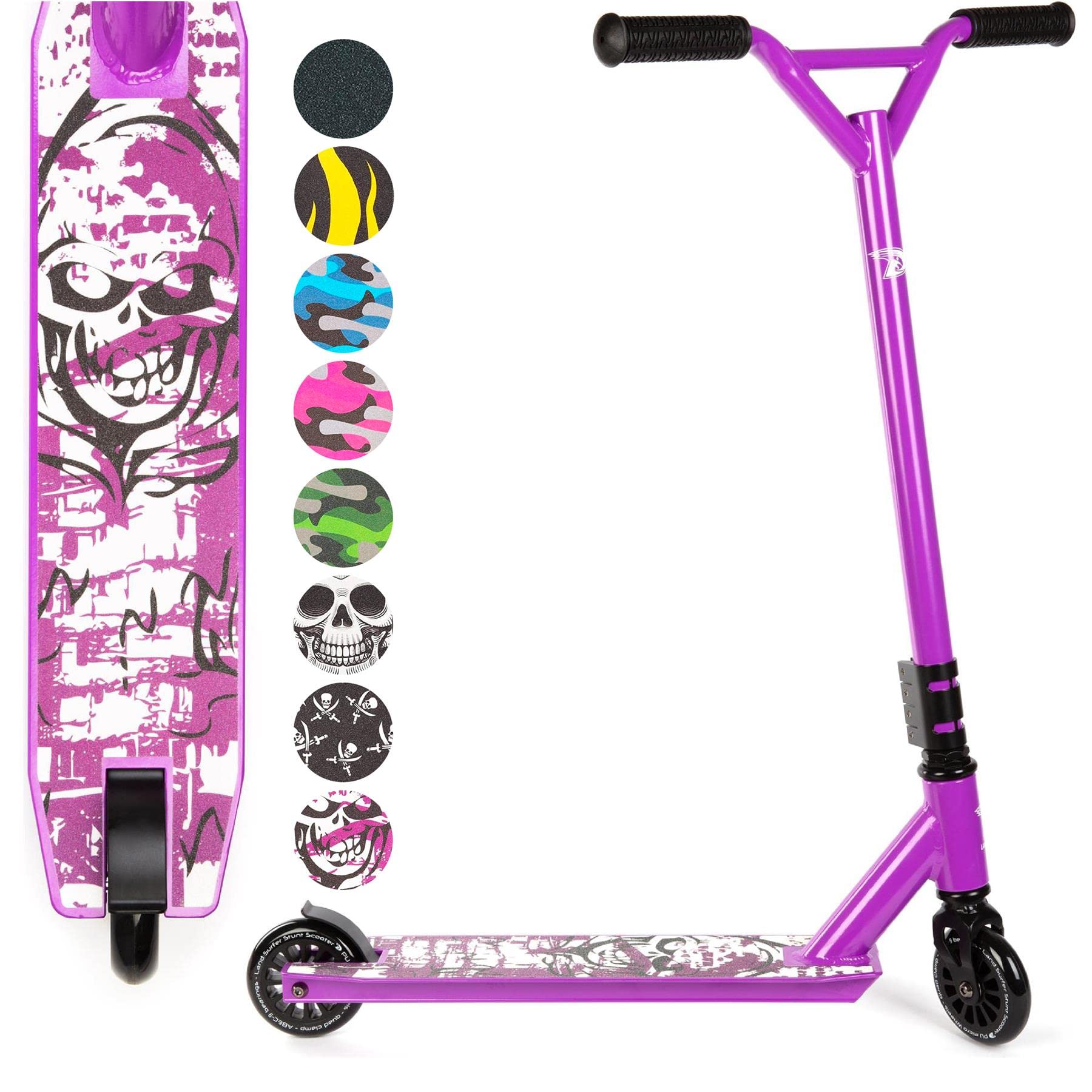 Pro Stunt Scooter for Tricks by Land Surfer - Land Surfer Stunt Scooter Purple - For Kids Ages 8-12 Teens Boys and Girls