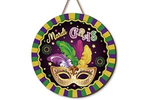 YARCOOLY Mardi Gras Decorations New Orleans Brazi Carnival Hanging Sign Fat Tuesday Door Sign Masquerade Decor Mardi Gras Decorations for Home Party