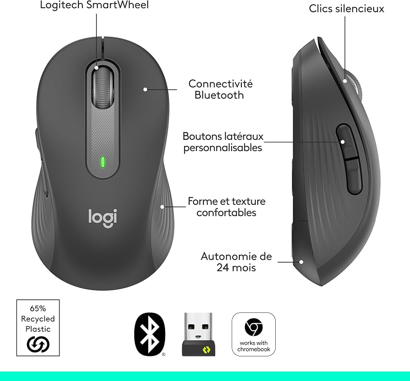 Signature M650 L Souris Sans Fil Grande Taille