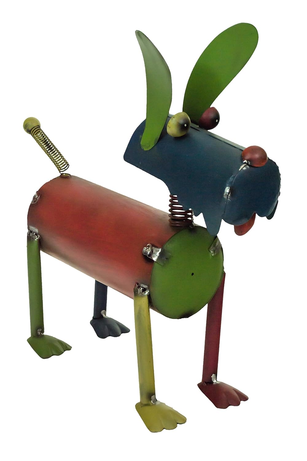 east2eden Colourful Dog Metal Indoor Outdoor Garden Ornament Sculpture