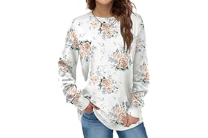 Dofaoo Sweatshirts for Women Crewneck Long Sleeve Shirts Tunic Tops for Leggings Fall Fashion