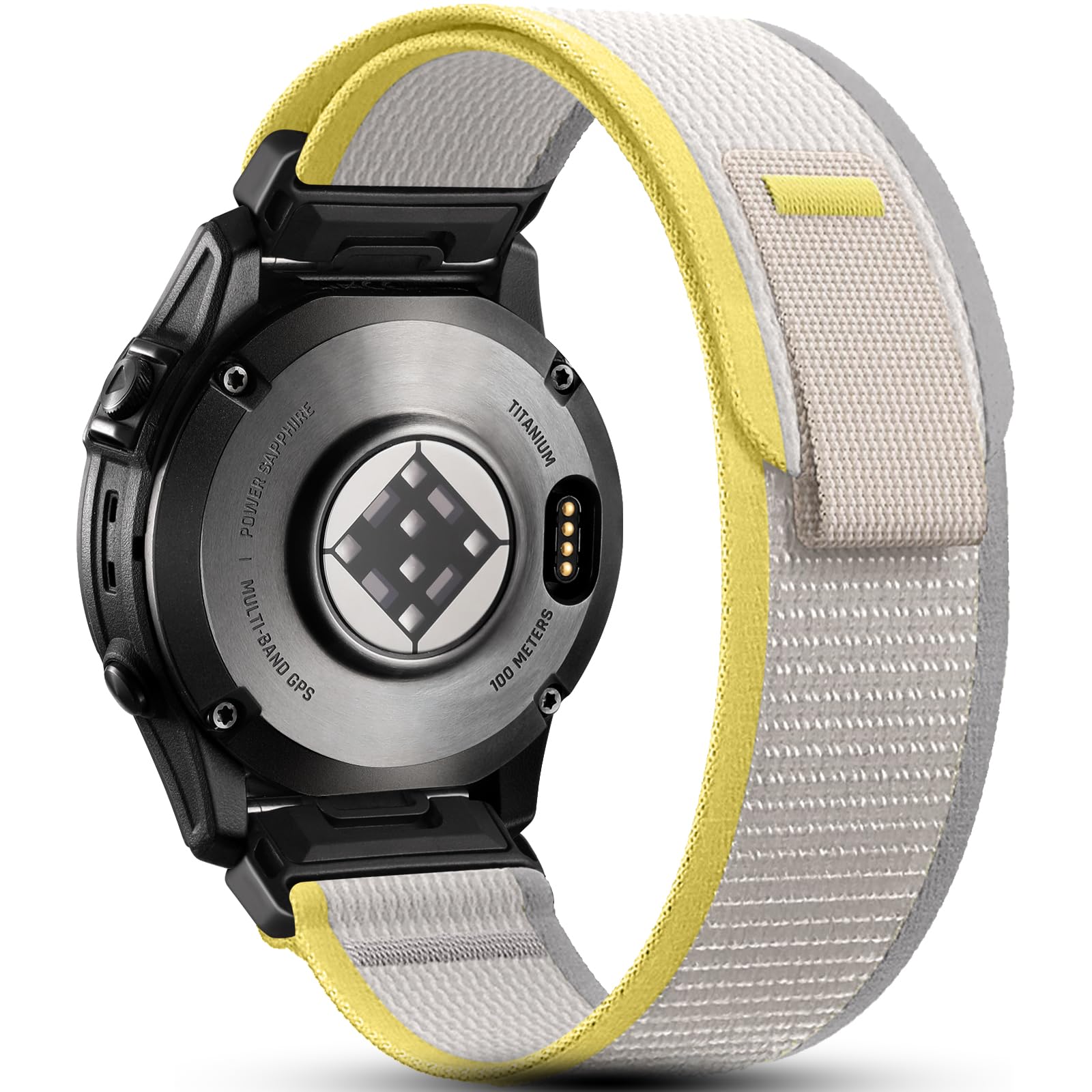 Easuny 22mm Watch Strap Compatible with Fenix 6 Pro/Fenix 7/Fenix 6 Strap, Nylon QuickFit Sport Wrist Band for Forerunner 945/965/Instinct/Instinct 2/Instinct 2 Solar, BeigeYellow