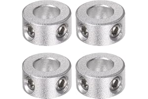 HARFINGTON 4pcs Shaft Collar 6mm Bore Aluminum Alloy Set Screw Shaft Collars, 12mm OD, 6mm Width, for Wheel Barrow Axle, Gearbox Assemblies, CNC Machine Tools, Industry, Anodization