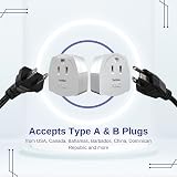 TechMax US to UK Plug Adapter Pack of 2 Type A B to G USA Canada Mexico China view 2