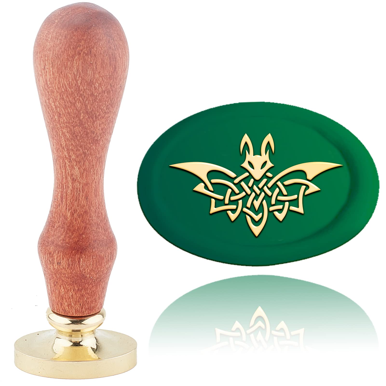 CRASPIRE Halloween Wax Seal Stamp Bat Sealing Wax Stamps Knot 20×30mm Removable Brass Head Sealing Stamp with Wooden Handle for Cards Invitations Gift Wrap Scrapbooking