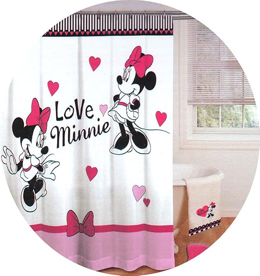 Amazon Com Disney Love Minnie Mouse Fabric Shower Curtain 72 X