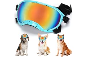 Flantor Dog Sunglasses, Small Dog Sunglasses Dog Goggles UV Protection Pet Glasses with Adjustable Strap for Medium and Small Dog