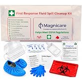 Bloodborne Pathogen Kit &amp; Vomit Clean Up Kit - Be OSHA Compliant | Bodily Fluid Clean Up Kit | Ideal for Blood, Vomit Clean up, Diarrhea Clean Up - Essential Workplace Safety Gear