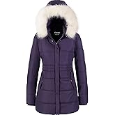 Chrisuno Women's Winter Warm Coats Puffer Jacket Long Drawstring Waterproof Snow Parka With Removable Faux Fur Trim Hood