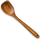 Teak Wooden Spoon for Cooking, Right Hand Corner Spoon, Nonstick Cookware | Spoon and spatula in one: scrape fond, stir, and serve with a solid teak corner spoon and ergonomic, comfortable handle