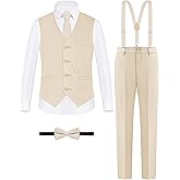 ELPA ELPA BORN FOR ALL WONDERFUL THINGS Boys' Formal Suit Vest Set with Suspenders